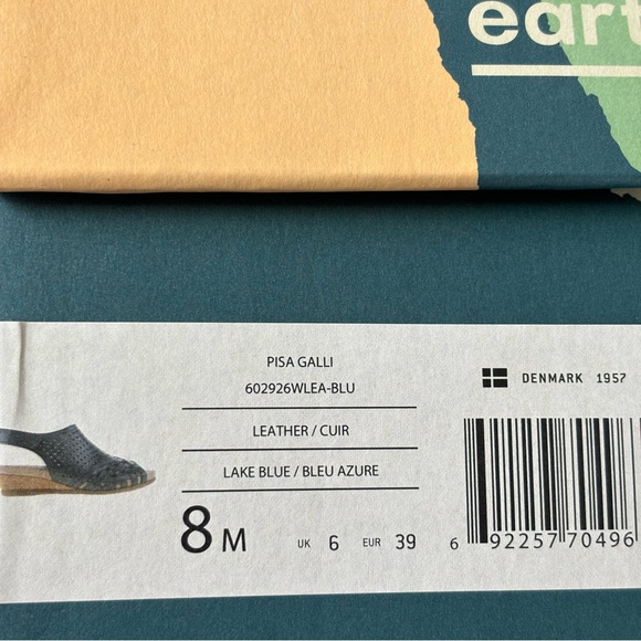 💙 Earth Perforated Leather Wedge Sandals 💙 - Picture 8 of 16